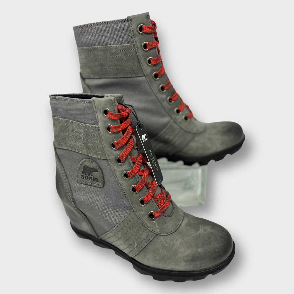 Sorel (11) Lexie Wedge Boot Quarry Waterproof Ankle Grey Winter Snow Rain - Picture 3 of 9